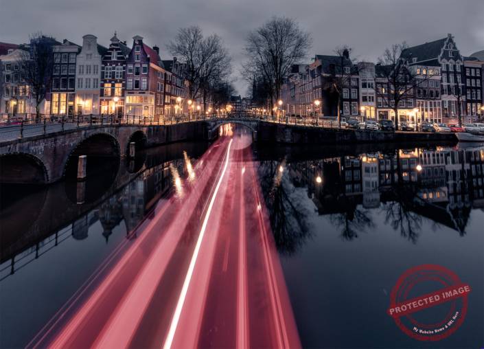 Amsterdam by night long exposure