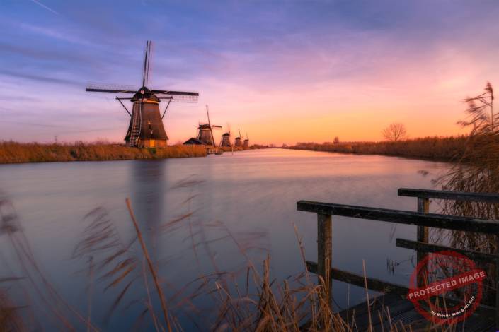 Windmühlen von Kinderdjik Sunrise