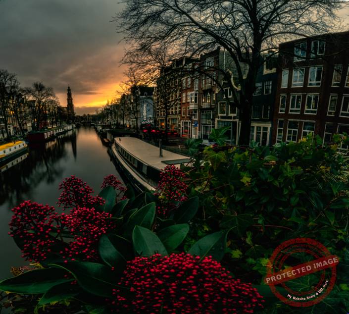 Amsterdam at sunset