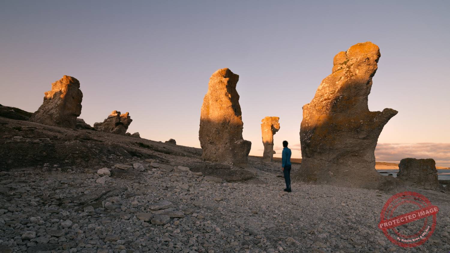 schweden_21 Fårö Gotland, skurrile Felsen bei Sonnenuntergang